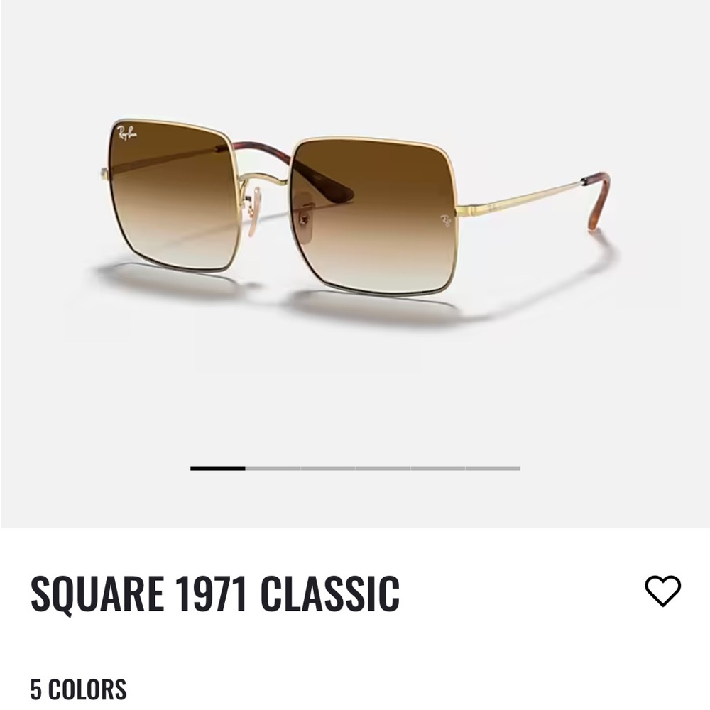Ray-Ban Square 1971 Classic Sunglasses - Gold and Brown with case.